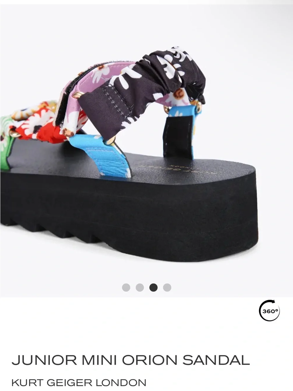 Kurt Geiger Orion Sz 2 Floral Strap Kids Sandals Black, Pink, Red Yellow Green